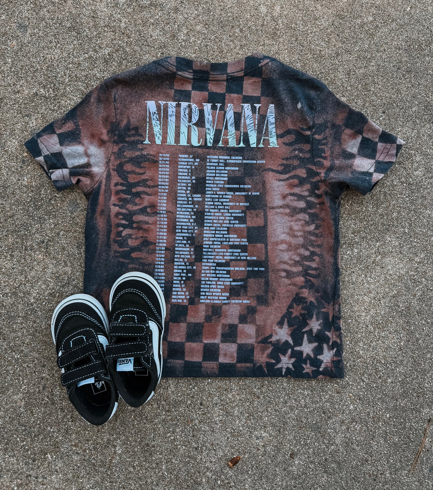 Upcycled by Katie: Nirvana Smiley Face Tee β Hand-Bleached One-of-a-Kind (5T) Shirt β Graphic Tee