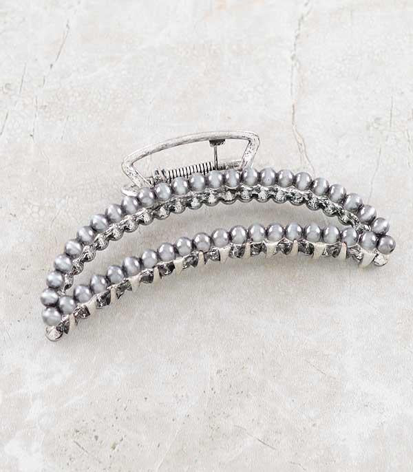 Navajo Pearl Bead Hair Claw Clip