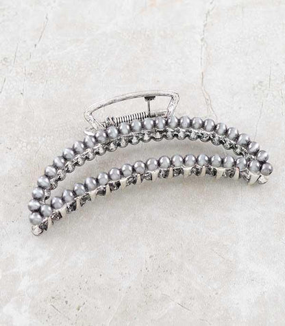 Navajo Pearl Bead Hair Claw Clip