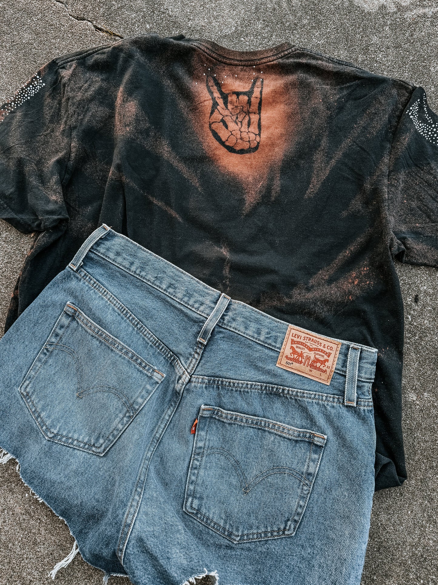 Upcycled By Katie: Rolling Stones Bleached Leopard Tour Tee XL (One of a Kind)