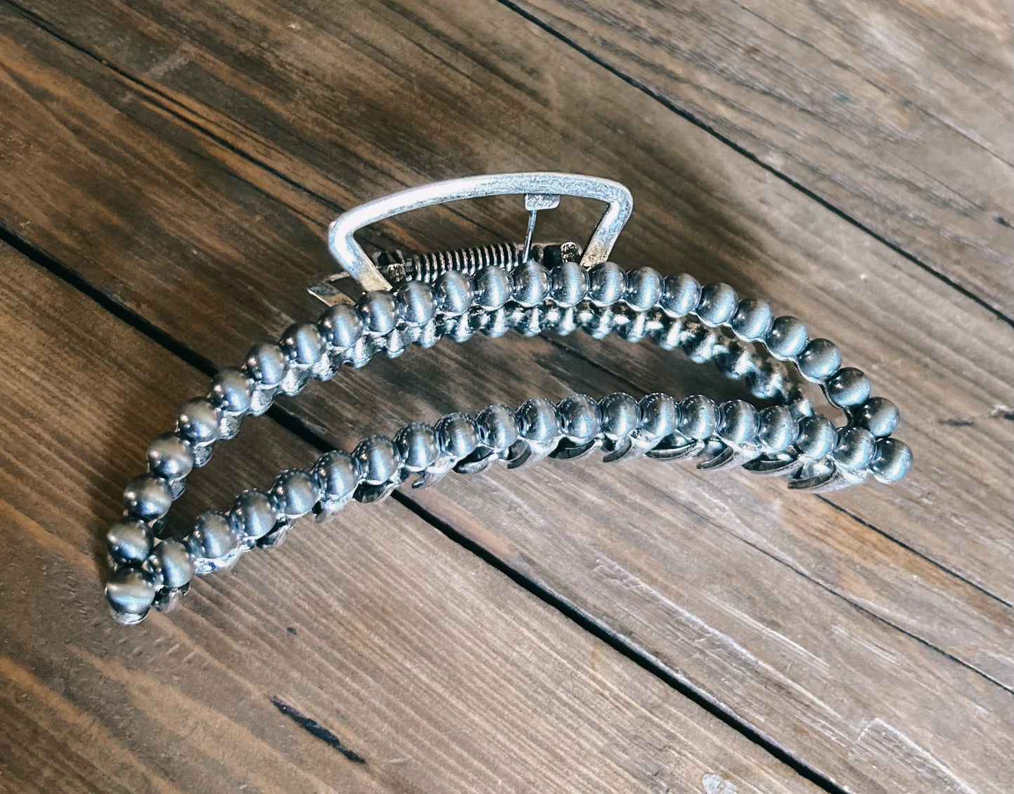 Navajo Pearl Bead Hair Claw Clip