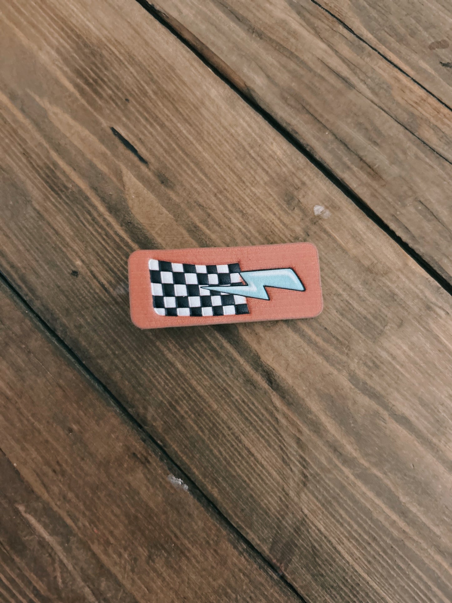 Checkered Bolt Hair Clip