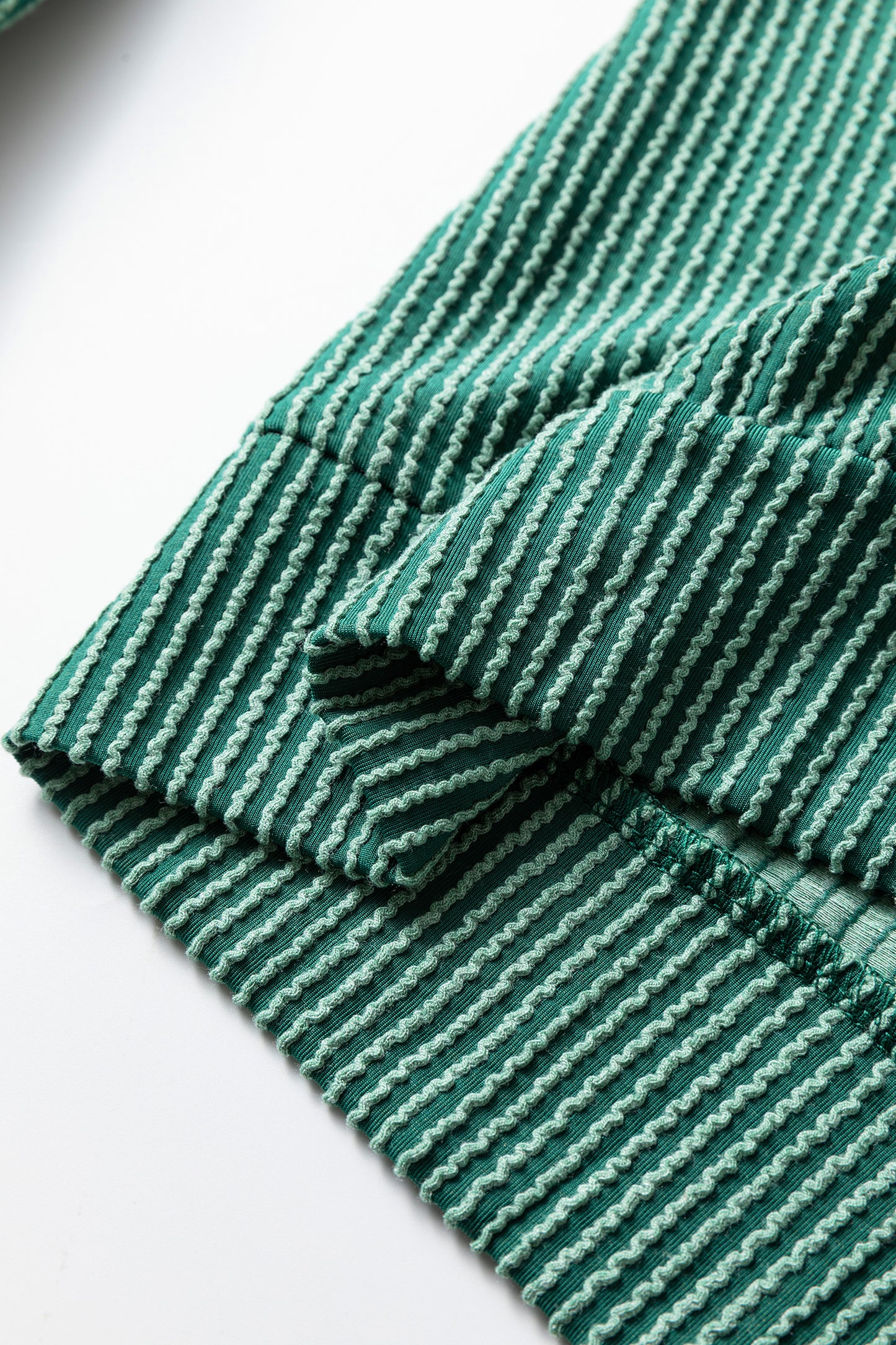 Dark Green MERRY Corded Long Sleeve Top and Pockets Pants Set